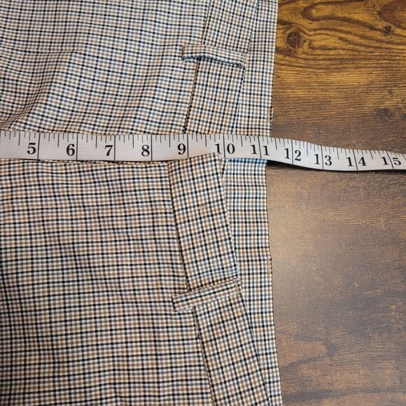 Tommy Hilfiger Trouser Pants Size 34x30 Micro Check Beige Blue White Preppy - Picture 8 of 10
